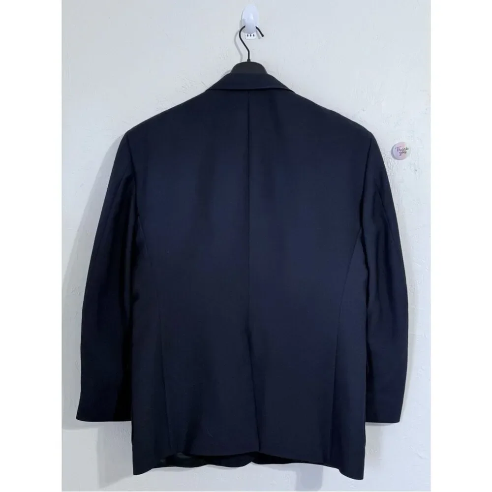 David Taylor Men’s Navy Blue Blazer Sport Coat Gold Buttons 46R Classic